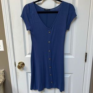 Blue Button Shortsleeve Dress Size S